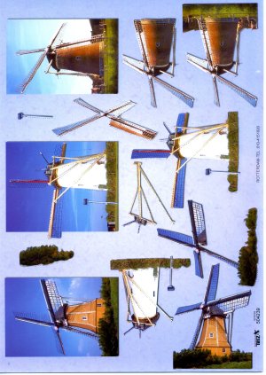 A4 Decoupage Sheet - Windmills (504239)